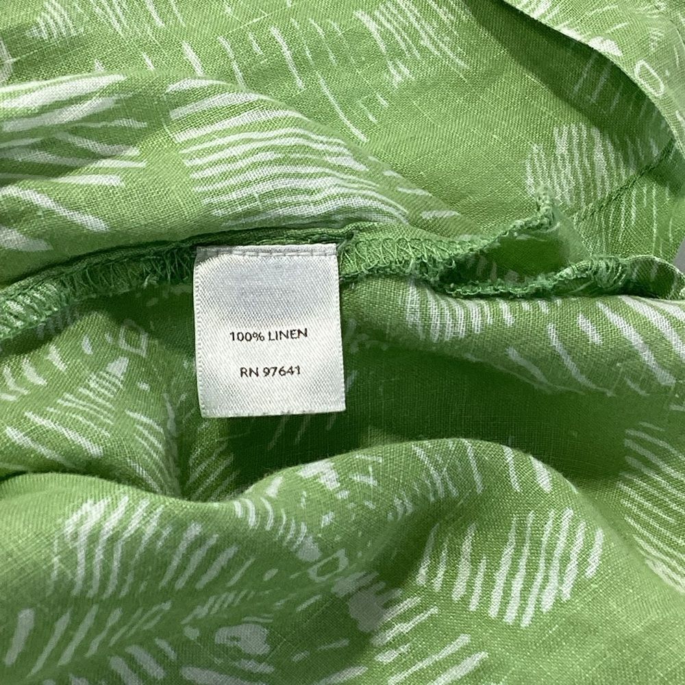 J. Jill Linen Blouse Green with White Accents J Jill Tunic XL - Picture 5 of 11
